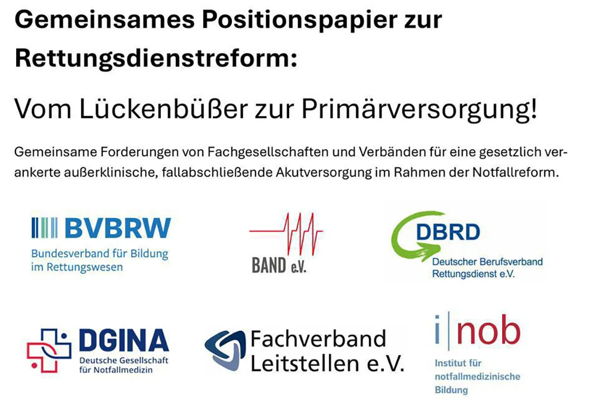 Titelbild Posititionspapier Notfallreform